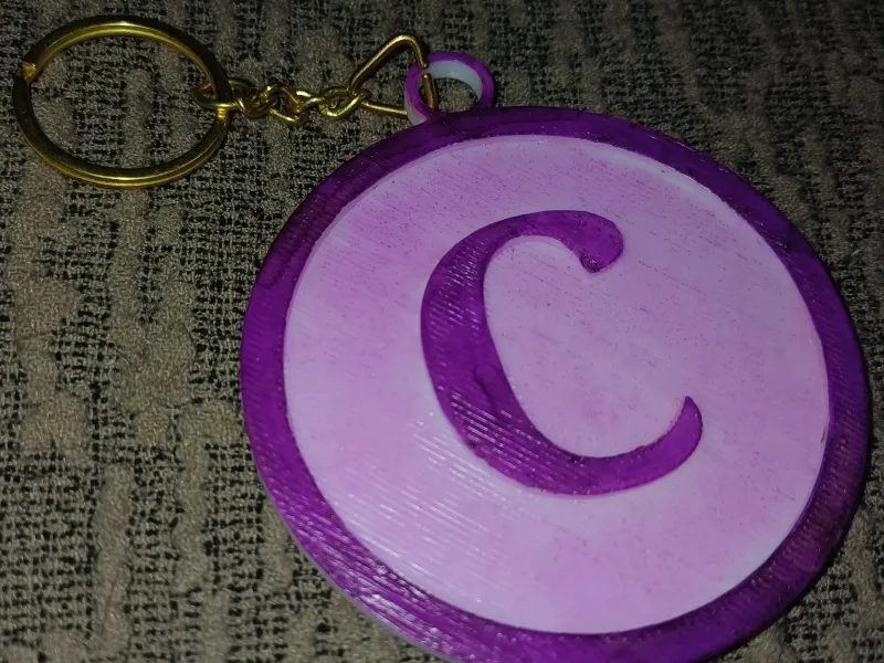 Chaveiro C - Decoração com Inicial do Nome