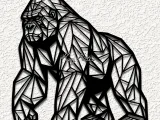 GEOMETRIC 3D GORILLA WALL ART HOME DECOR-0