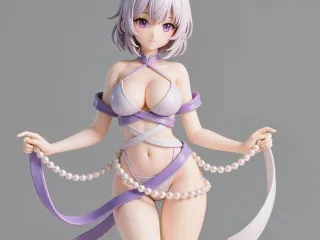 Pearl Ribbon Anime Girl – Glamour Pose Ecchi Figurine