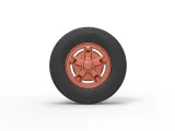 Front 5 spoke wheel of old school truck Scale 1:25-4