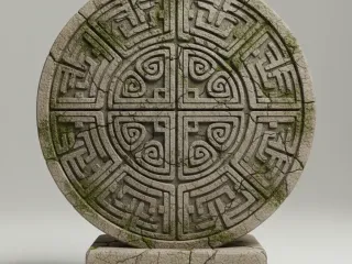 Ancient Sun Disk – Forgotten Temple Relic Diorama