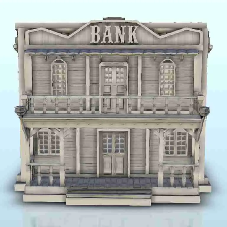 Wild West banco + interior 38 - western antiguo ACW USA US civil