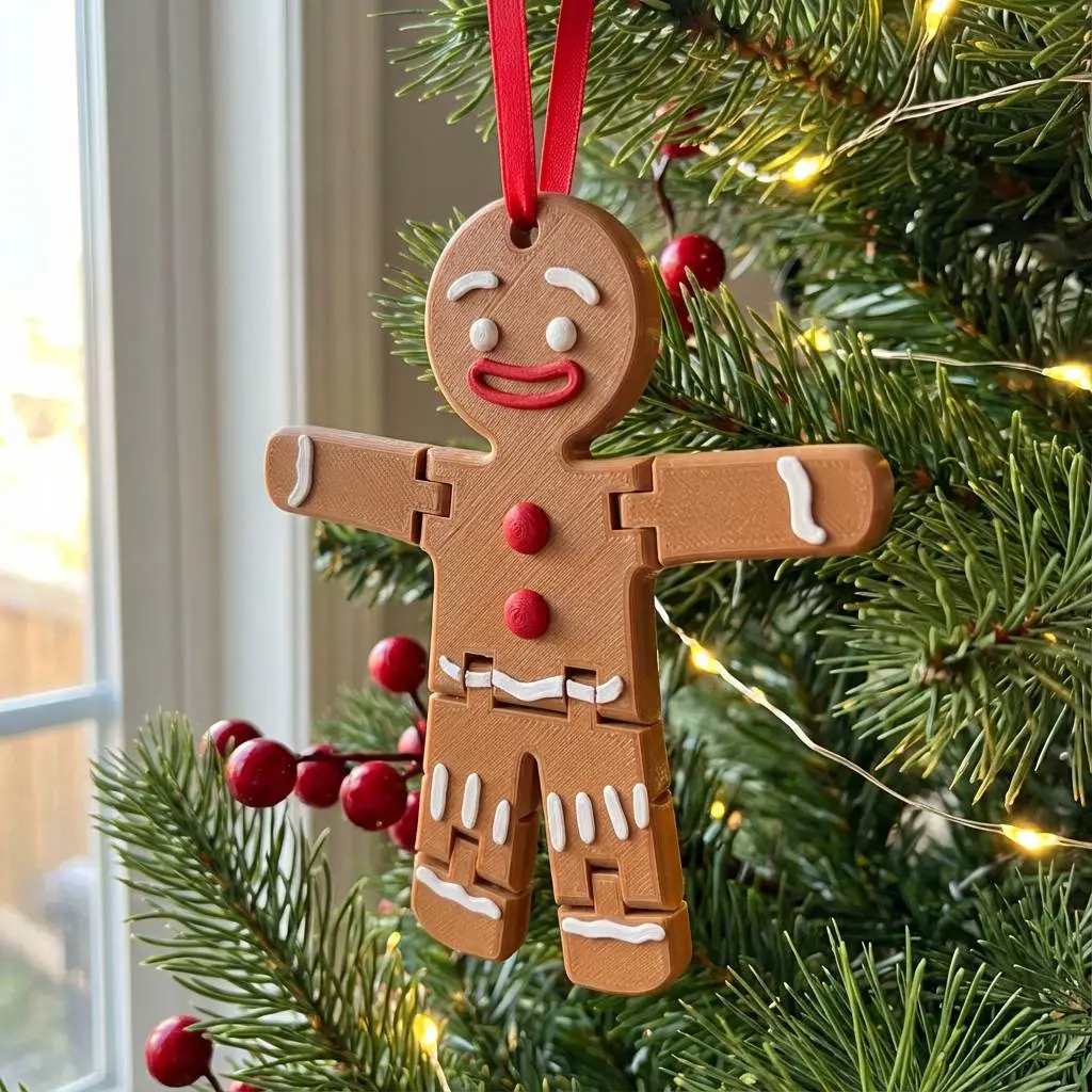 Articulated Gingerbread Man Ornament | Toy | Christmas Decor