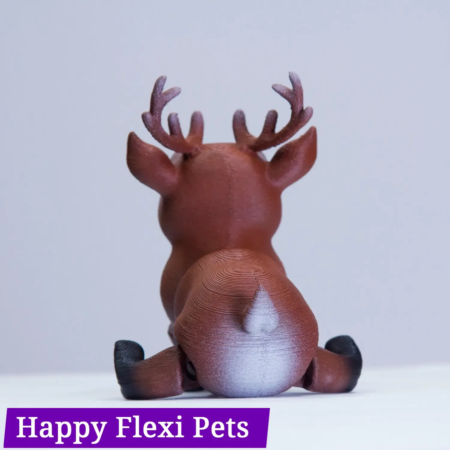Deer (reindeer) print in place flexi animal toy