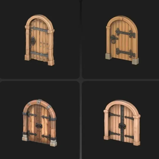 4X wooden dor / holztür
