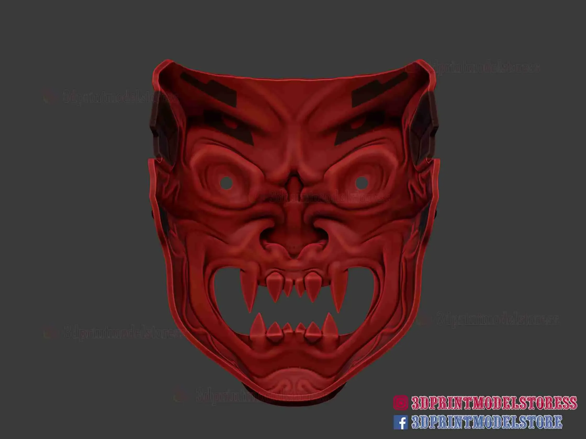 Cyborg Oni Samurai Mask - Japanese Kitsune Demon