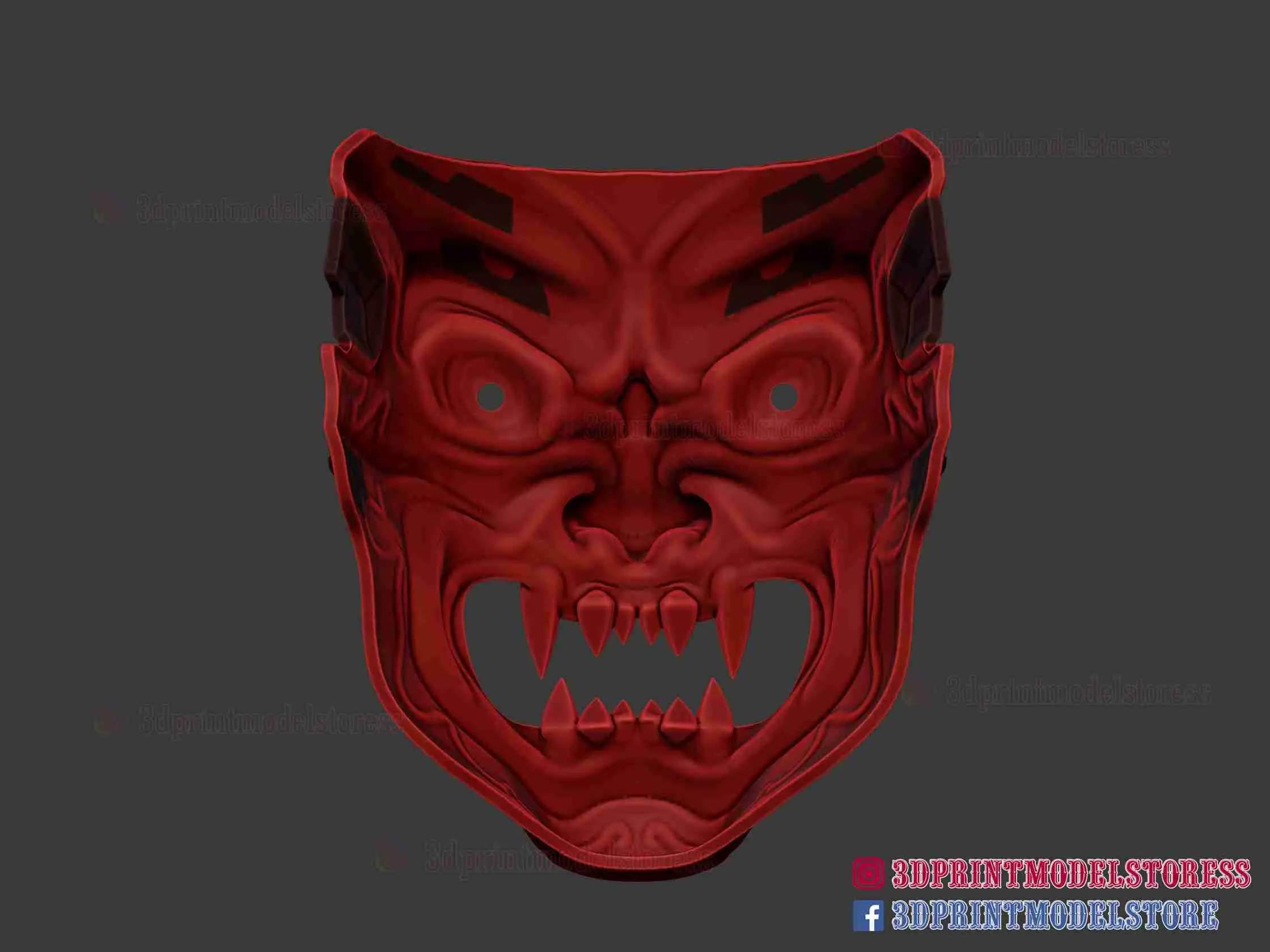 Cyborg Oni Samurai Mask - Demone Kitsune giapponese