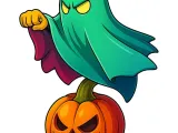Anime Ghost on pumpkin-0