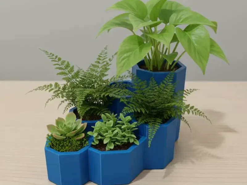 Vaso de Plantas em Camadas