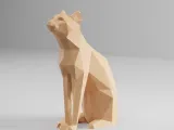 Cat - Egyptian cat low poly-0