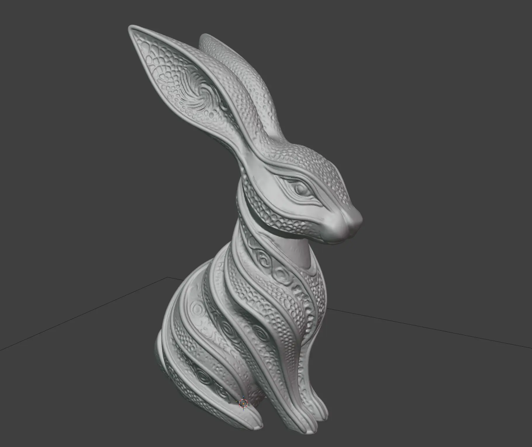 easter bunny statue – Ornate Twisted Rabbit Figurine