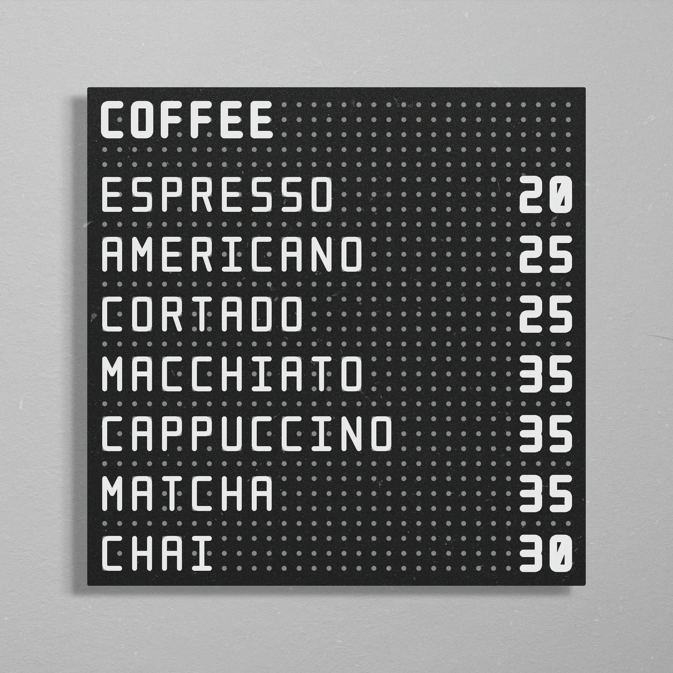 Pegboard kit (Biltema) - Monopeg Rounded typeface