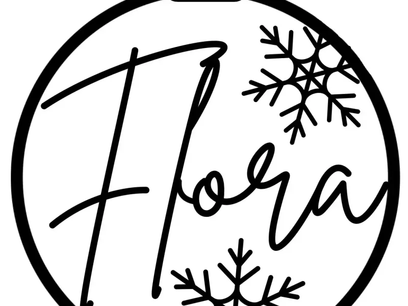 Bola navideña personalizada con el nombre de flora