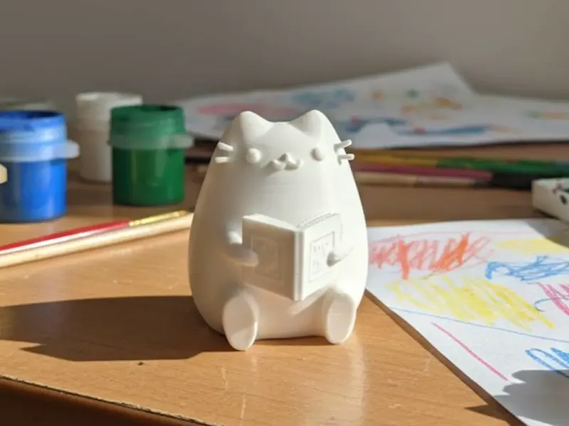 Pusheen the reader figurine