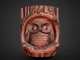 owl in tree planter decoration-0