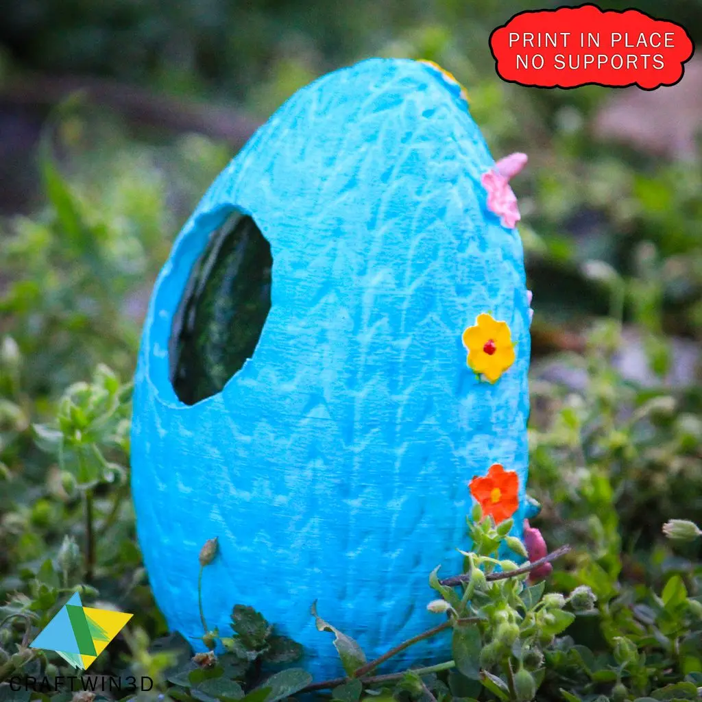 DETAILED CROCHET STYLE EASTER BUNNY, EGGS, AND FLOWERS