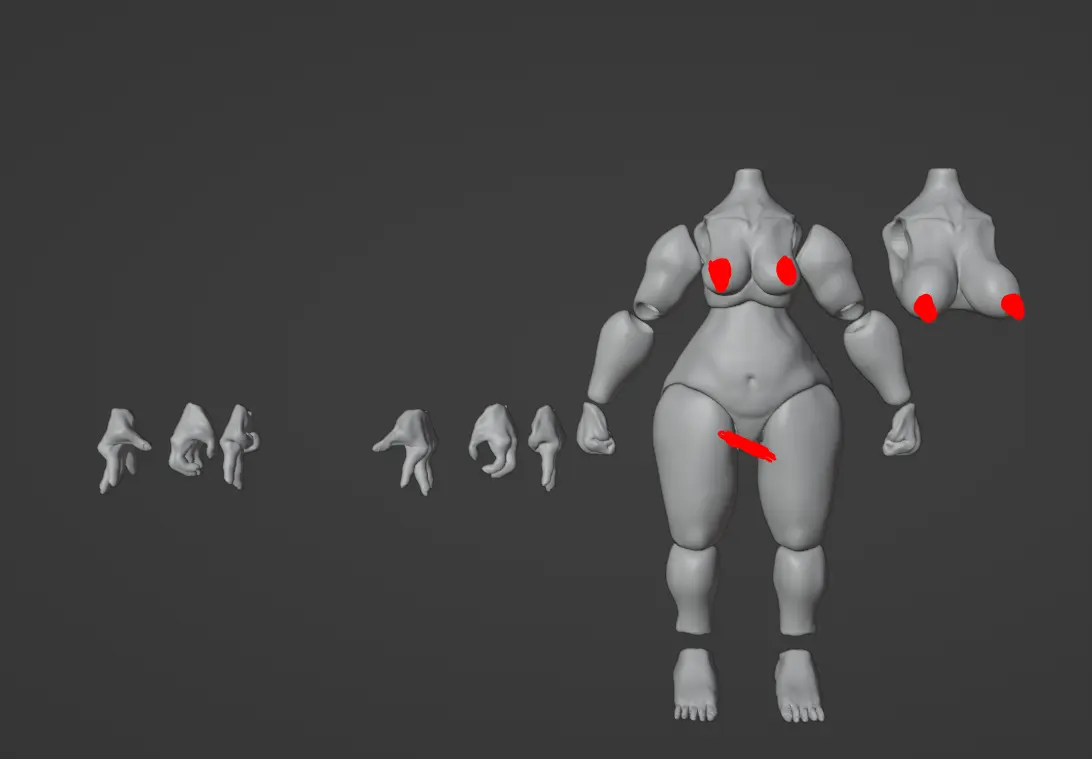 Short Action Figure Body Kit (Needs Joints)