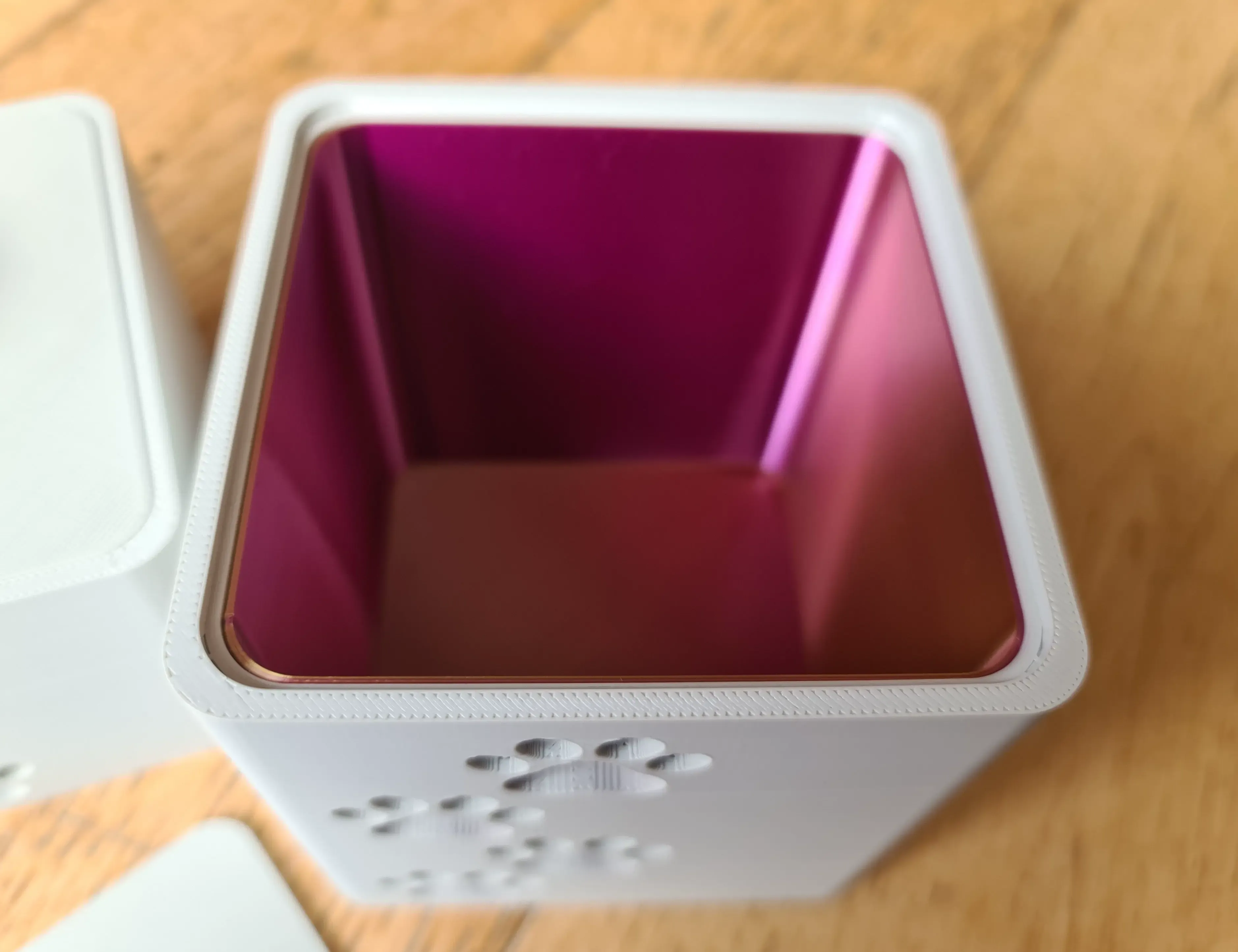 Dog Cat Pet Paw Print Box storage cube with colour insert
