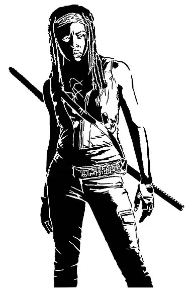 Estêncil da Michonne de TWD
