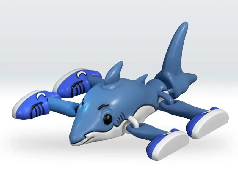Flexi Tralalero Tralala 3D Model STL file Italian Brainrot
