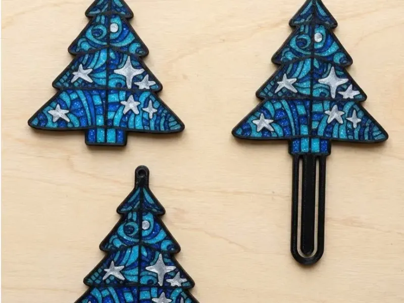 Stained Glass Starry Tree set