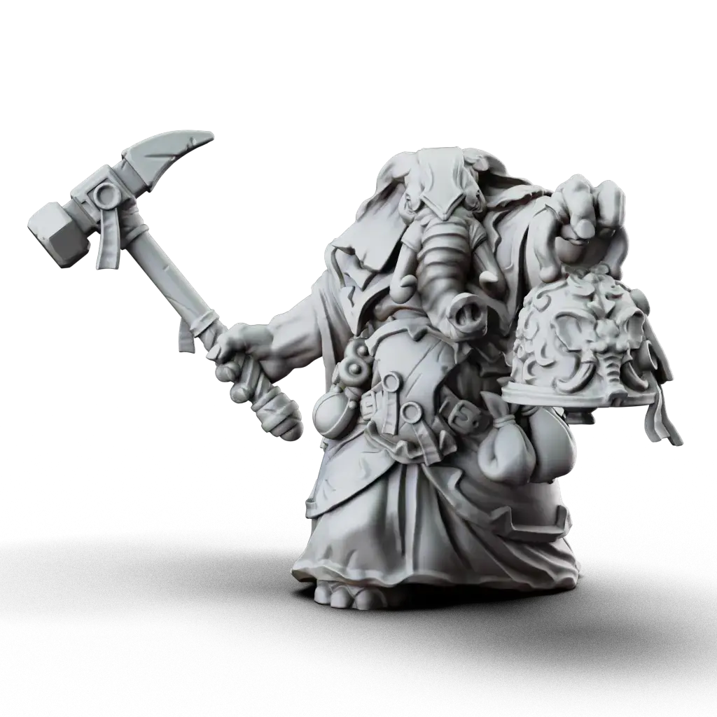 Loxodon Cleric- Lady of Pox-Presupported - 32mm scale