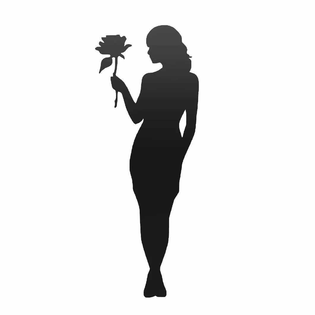 Woman with rose (silhouette)