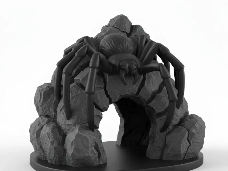 Cursed Spider Cave Entrance – Gothic Horror Aquarium Decor