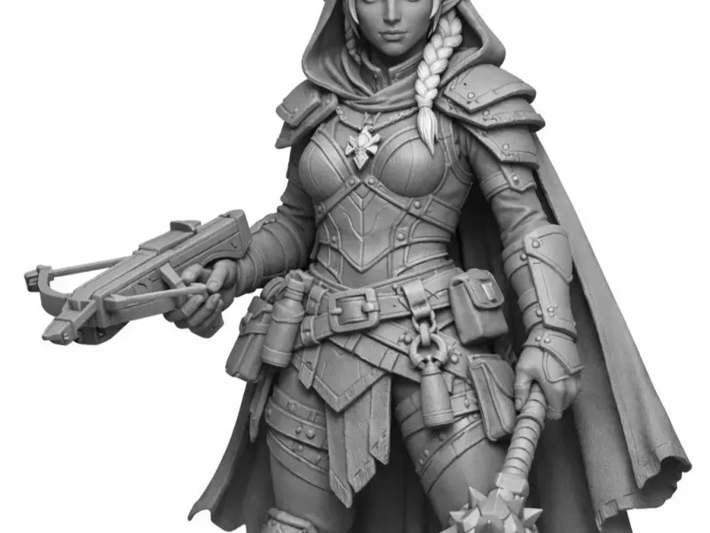D&D Elven Drow Cleric crossbow/mace