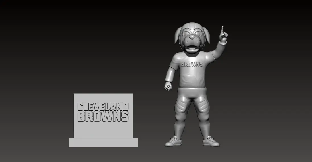 NFL - CLEVELAND BROWNS FOOTBALL MASCOT STATUE - 3D PRINT