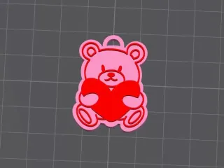 Bear with heart keychain