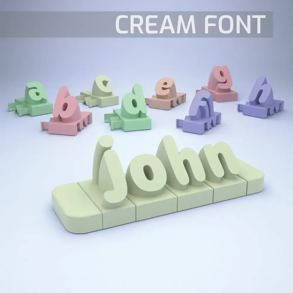 3D name from letters - Cream Font