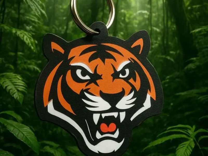 Tiger head keychain logo