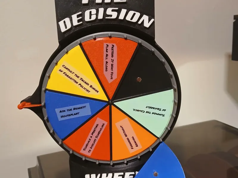 The Executive Decision Wheel - Desk Toy / Game Component