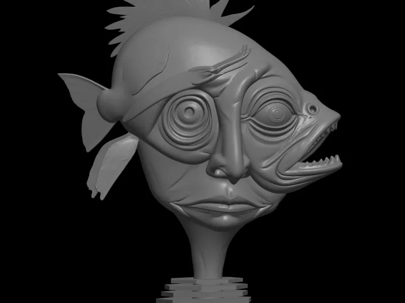 interesting decor fish and head