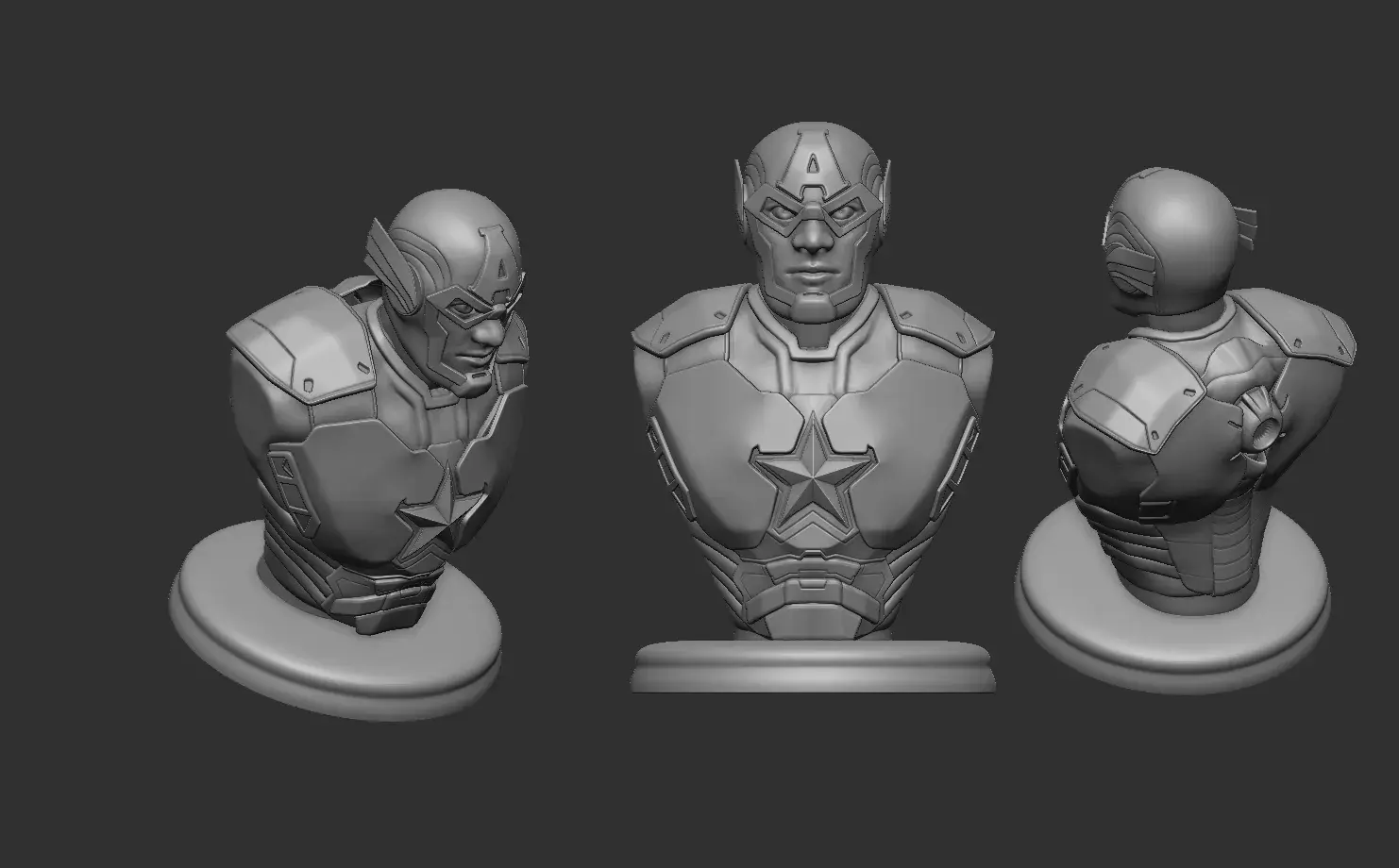 Captain America Bust Futuristic Design