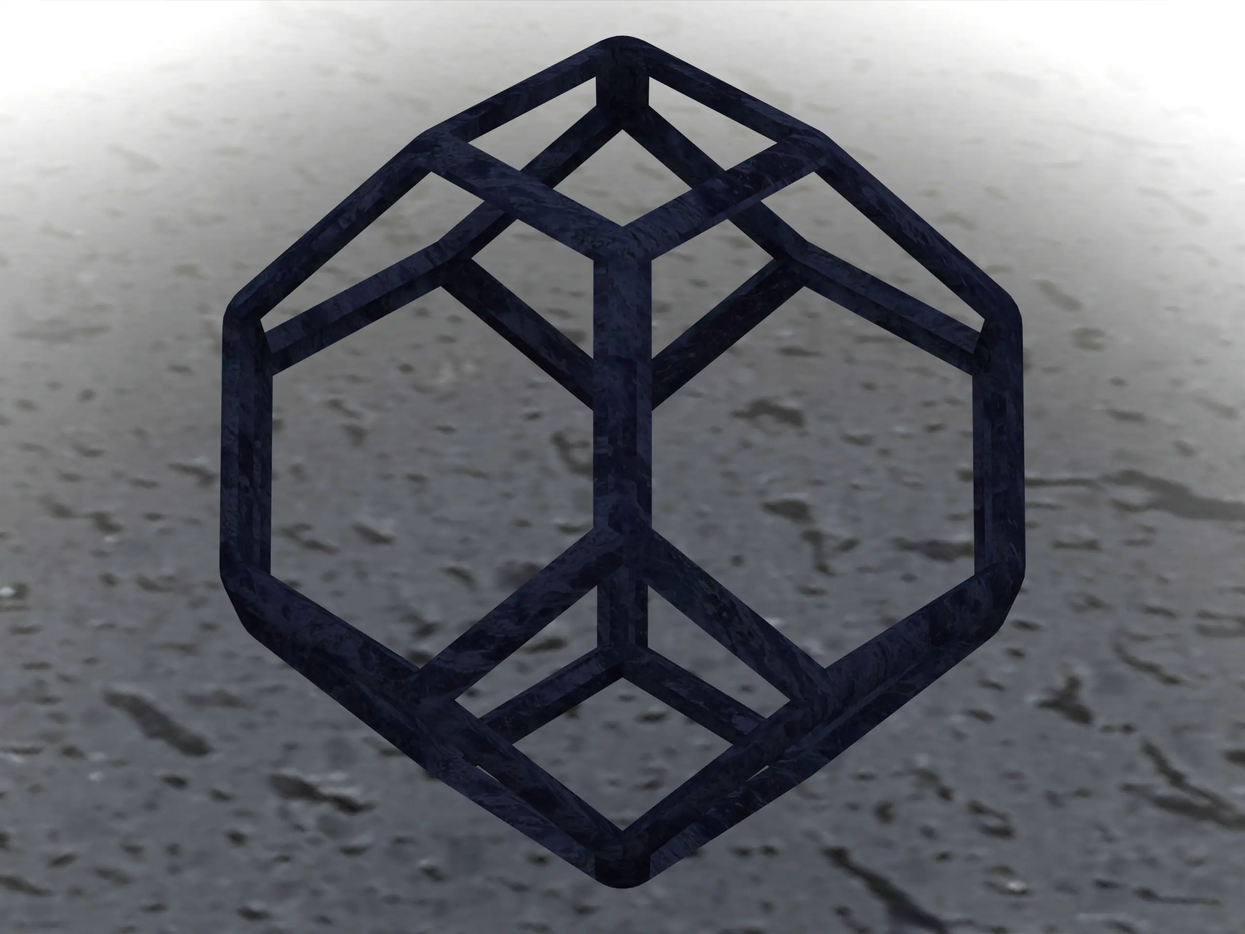 Wireframe Shape Tetradecahedron