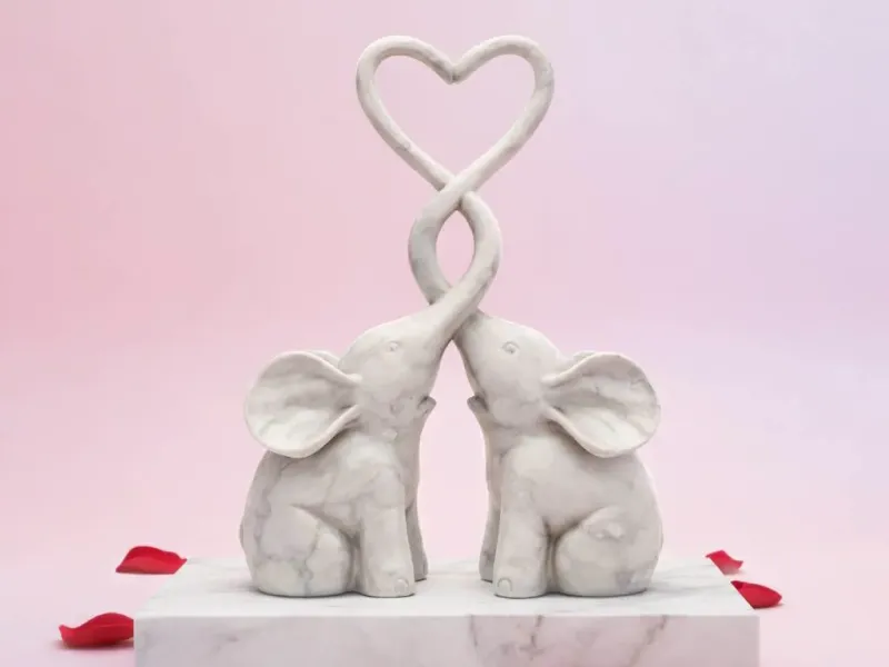 Infinite Bond - Elephant Couple with Twisted Trunks