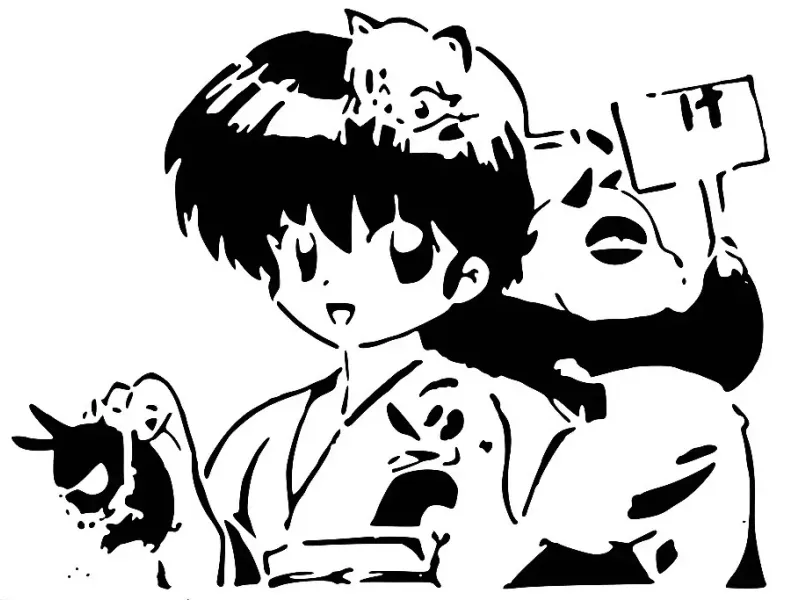 Ranma 1/2 stencil