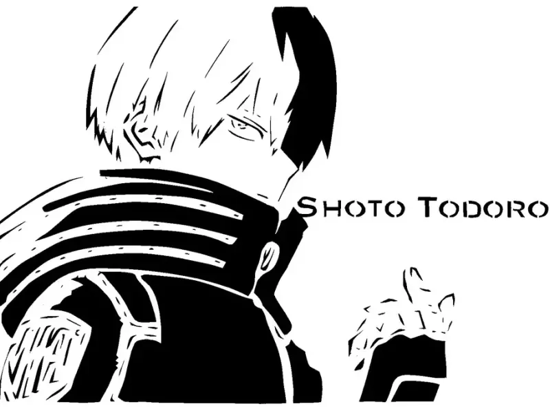 Shoto Todoroki stencil 2