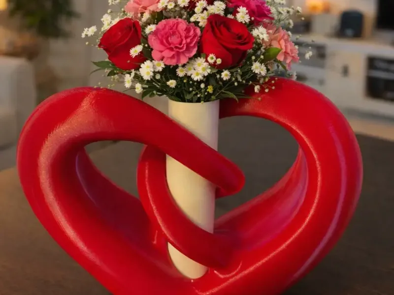 vaso decorativo em forma de coração