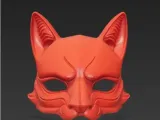 Kitsune Fox Mask 3D Model Japanese Style Cosplay-0