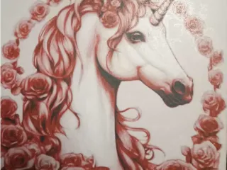 unicorn smelling the roses