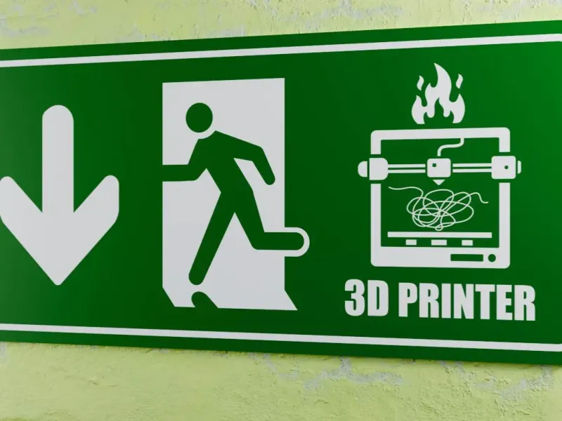 3D-Drucker Notausgangsschild - Pfeil links nach unten