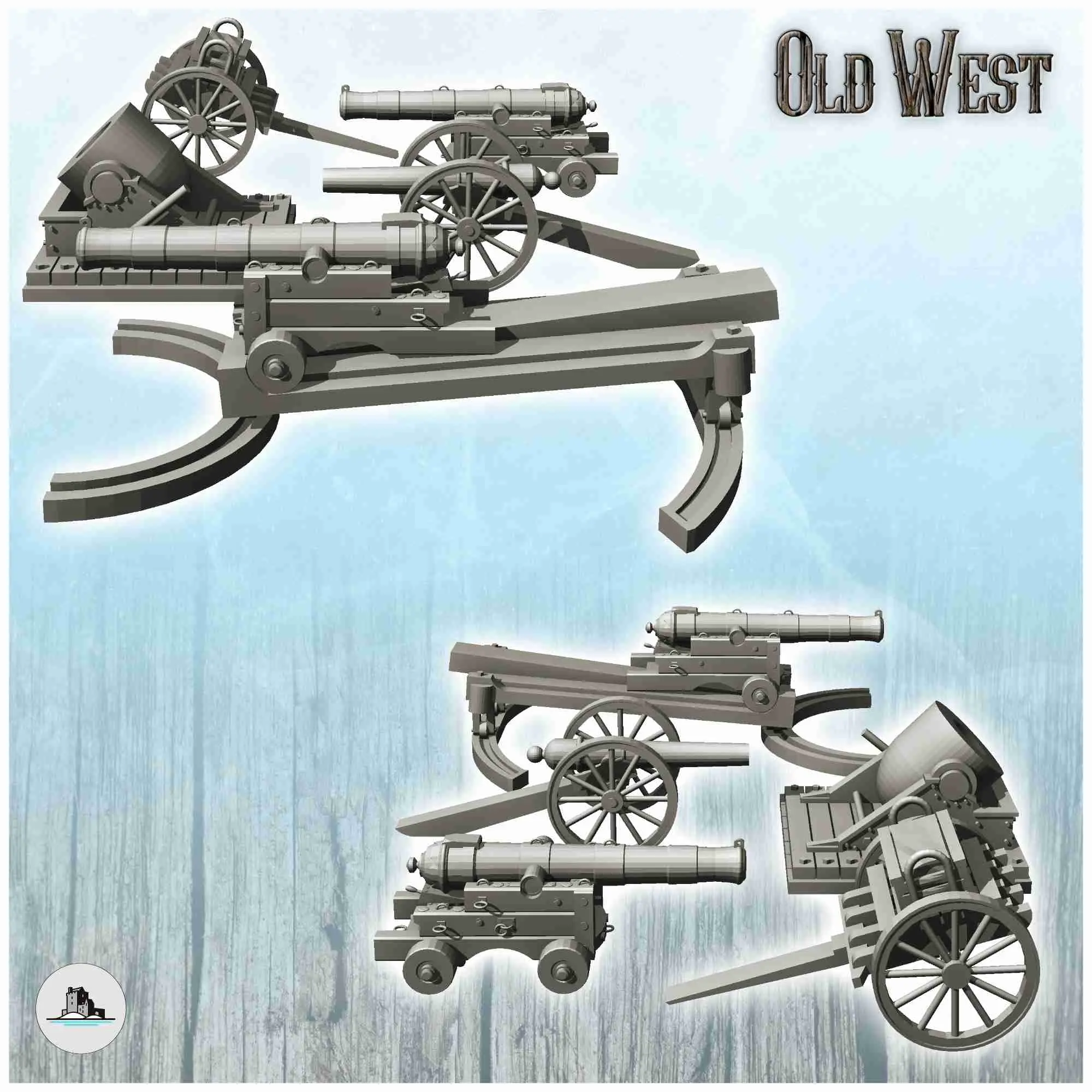 Civil War artillery set - miniatures ACW scenery terrain tab