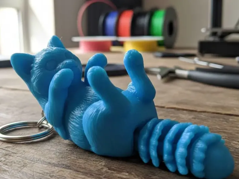 Llavero de Gato Flexible / Flexible Cat Keychain