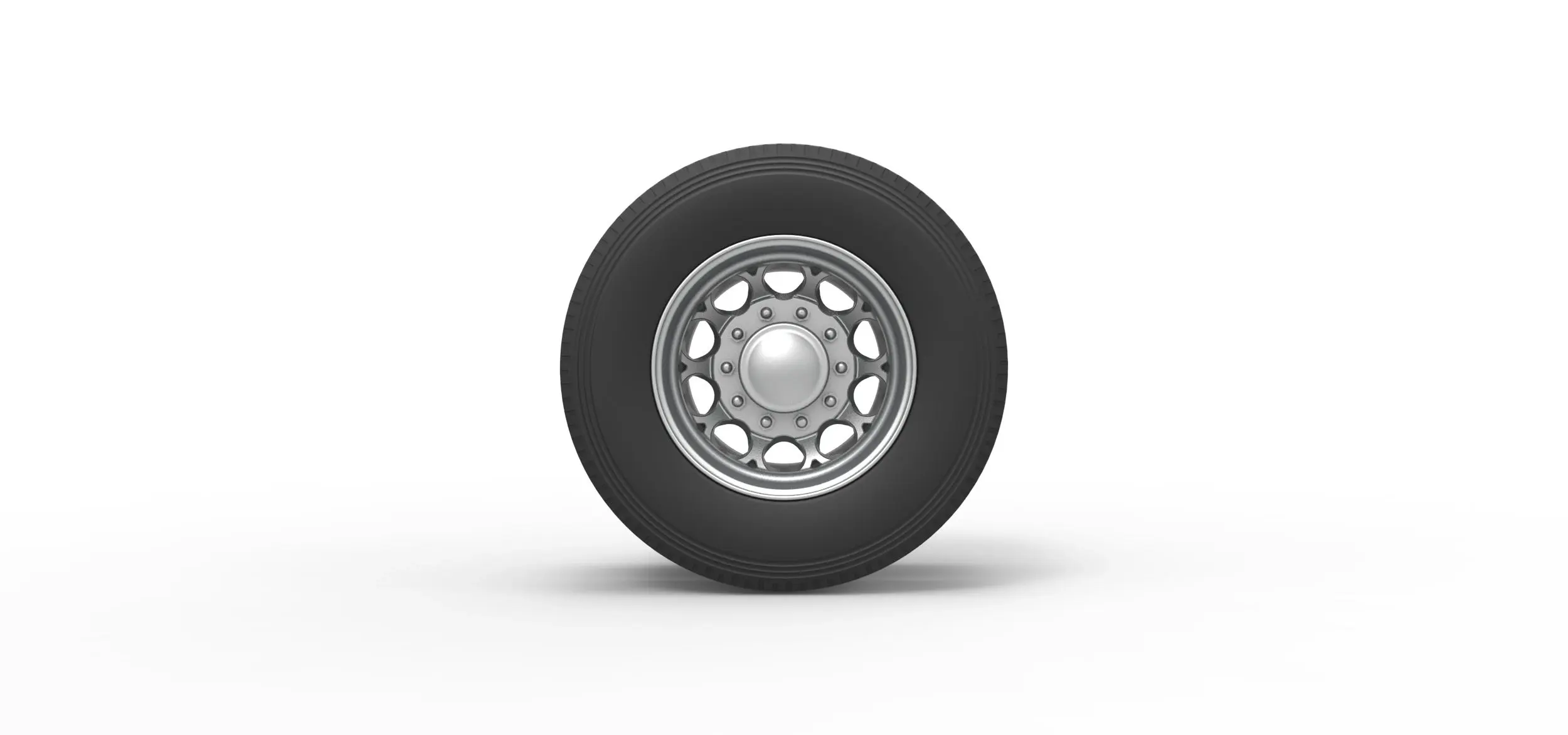Rear custom wheel of semi truck V6 Scale 1:25