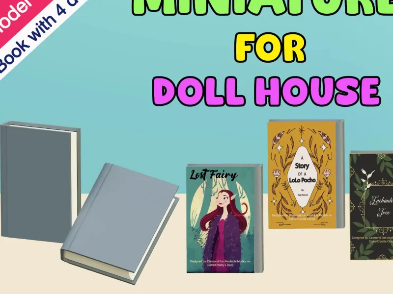 Book with 4 different book cover decals