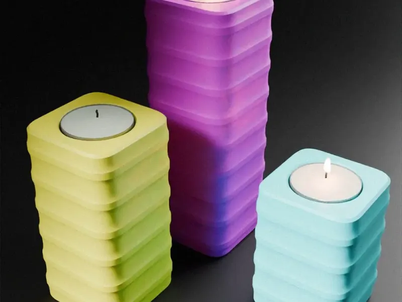 Set of 3 tea light holders Line Design