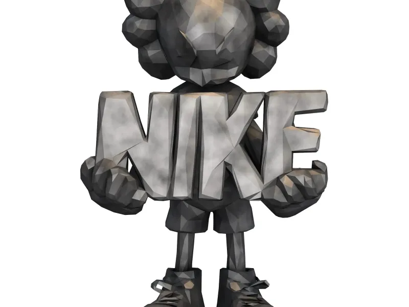Kaws Holding Nike Logo Low Poly